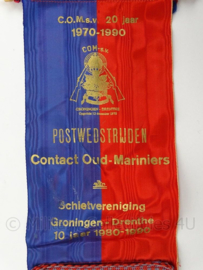 Oud Mariniers Postwedstrijden lintje 1970-1990 - afmeting 31 x 13 cm - origineel