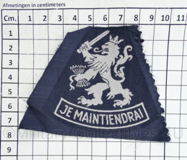 Nederlandse Je maintiendrai KL of KLU mouwleeuw ongevouwen blauw - 10 x 8 cm -  origineel