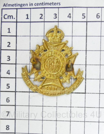 WW2 Canadian Forces Voltigeurs De Quebec Regiment Cap Badge Kings Crown - 5 x 4,5 cm - origineel