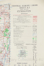 WW2 British War Office map 1944 Central Europe Cuxhaven - 83,5 x 63,5 cm - origineel