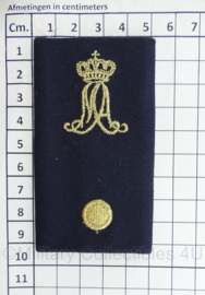 Kmar Marechaussee donkerblauwe KMA epauletten - rang Adjudant  - 9,5 x 5 cm - origineel