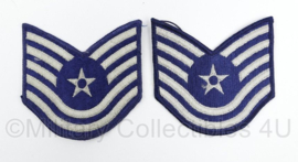 USAF US AirForce Technical Sergeant mouwemblemen SET - 9,5 x 9,5 cm - origineel