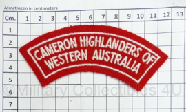 WO2 Australische Cameron Highlanders of Western Australia shoulder title - 11,5 x 5 cm - origineel