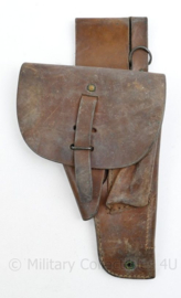 Franse leger pistool holster - roodbruin leer