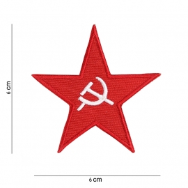 USSR Rode ster met Hamer & Sikkel embleem stof - 6 x 6 cm
