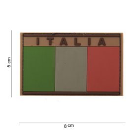 Uniform landsvlag met klittenband Italië embleem PVC "Italia" - desert model - 5 x 8 cm