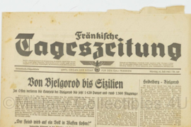 WO2 Duitse krant Frankische Tageszeitung nr. 160 12 juli 1943 - 47 x 32 cm - origineel