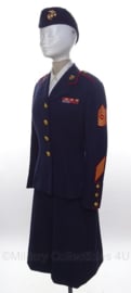 USMC US Marine Corps Dames uniform set, jasje,rok en schuitje - zeldzaam - maat s/m - origineel