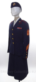 USMC US Marine Corps Dames uniform set, jasje,rok en schuitje - zeldzaam - maat s/m - origineel