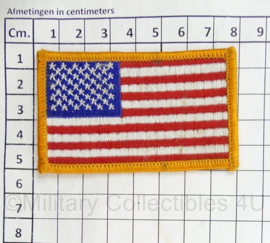 US Army USA uniform armvlag met gele rand - 8 x 5 cm - origineel