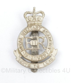 Britse naoorlogse cap badge Royal Military Academy - maker JR Gaunt London - 5,5 x 3,5 cm - origineel