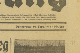 WO2 Duitse krant Frankische Tageszeitung nr. 223 23 september 1943 - 47 x 32 cm - origineel