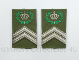 KL Nederlandse leger epauletten PAAR Sergeant Majoor met kroon en krans - 8 x 5 cm - origineel