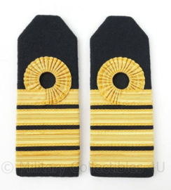 KM Koninklijke Marine epauletten Kapitein ter Zee - Zeldzaam - 14 x 5 cm - nieuw in verpakking - origineel