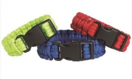 Paracord armband - 22 mm - rood, blauw of felgroen - maat Large