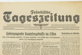 WO2 Duitse krant Frankische Tageszeitung nr. 169 22 juli 1943 - 47 x 32 cm - origineel