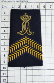 KL GLT epauletten MA Militaire Academie - met zeldzame kleur streep - 9,5 x 5 cm - origineel