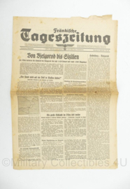 WO2 Duitse krant Frankische Tageszeitung nr. 160 12 juli 1943 - 47 x 32 cm - origineel