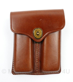Colt M1911 double magazine pouch - brown leather - met belt hook