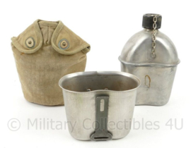 WO2 US veldfles set RVS beker en fles 1944 - origineel