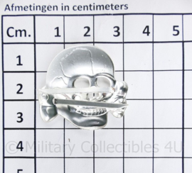 Pet Doodskop Totenkopf metaal Panzer & SS - helder zilver