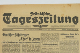WO2 Duitse krant Tageszeitung nr. 198 25 augustus 1943 - 47 x 32 cm - origineel