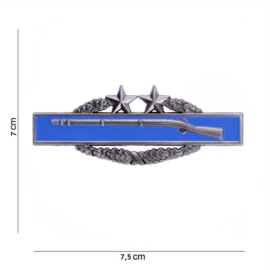 Combat Infantryman Badge CIB badge zilver met krans en 2 sterren - 3rd award