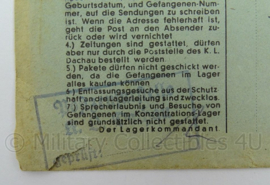 WO2 Duitse postkarte 1940 - konzentrationslager Dachau 3k - afmeting 11,5 x 16,5 cm - origineel