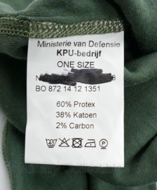 Defensie brandwerende balaclava protex katoen carbon sage green - one size - origineel