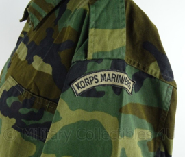 US Army Korps Mariniers BDU woodland jungle jas met straatnaam en naamlint - gedragen - maat Large-Long - origineel