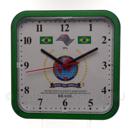 International Police Association Brasil klok - 22 x 22 x 4,5 cm - origineel