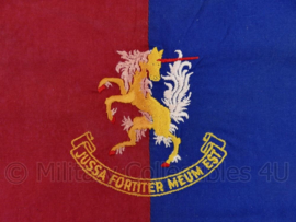 KL Nederlandse leger halsdoek 12 PAINF BRIG 12 Pantser Infanterie Brigade - Jussa Fortiter Meum Est - rood/blauw - origineel