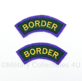 WO2 Britse leger Border Regiment Air Landing Brigade Shoulder title pair  - 6,4 x 2,5 cm