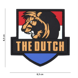 Embleem 3D PVC met klittenband - The Dutch Lion - met klittenband - 8,5 x 8,5cm.