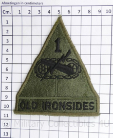 US Army unit patch 1st Armored Division old Ironsides  - 10 x 9 cm - origineel