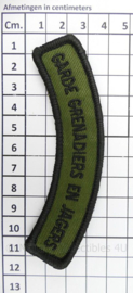 KL Garde Grenadiers en Jagers straatnaam met klittenband - 11½ x 4 cm
