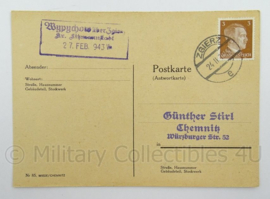 WO2 Duitse postkarte 1943 - Zgierz - afmeting 15 x 10 cm - origineel