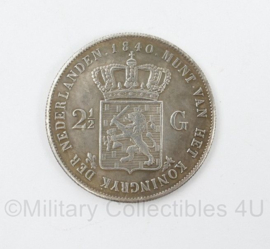 Nederlandse Twee en Halve Gulden munt Koning Willem der Nederlanden G.H.V.L. 1840 - replica