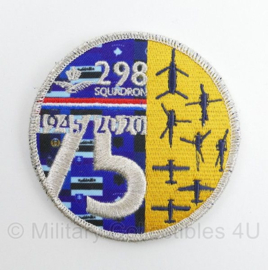 RNLAF Royal Netherlands Airforce 298 squadron 75 jaar 1945-2020 embleem - met klittenband - diameter 9 cm