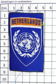 Defensie VN UN Netherlands  embleem ongevouwen - 8,5 x 5 cm - origineel