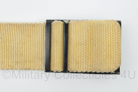 Trouser belt broekriem khaki met zwart slot - 122 cm lang - gebruikt - origineel