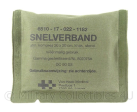 KL Nederlandse leger Snelverband 20 x 20 cm - met NSN nummer - ONGEOPEND - origineel