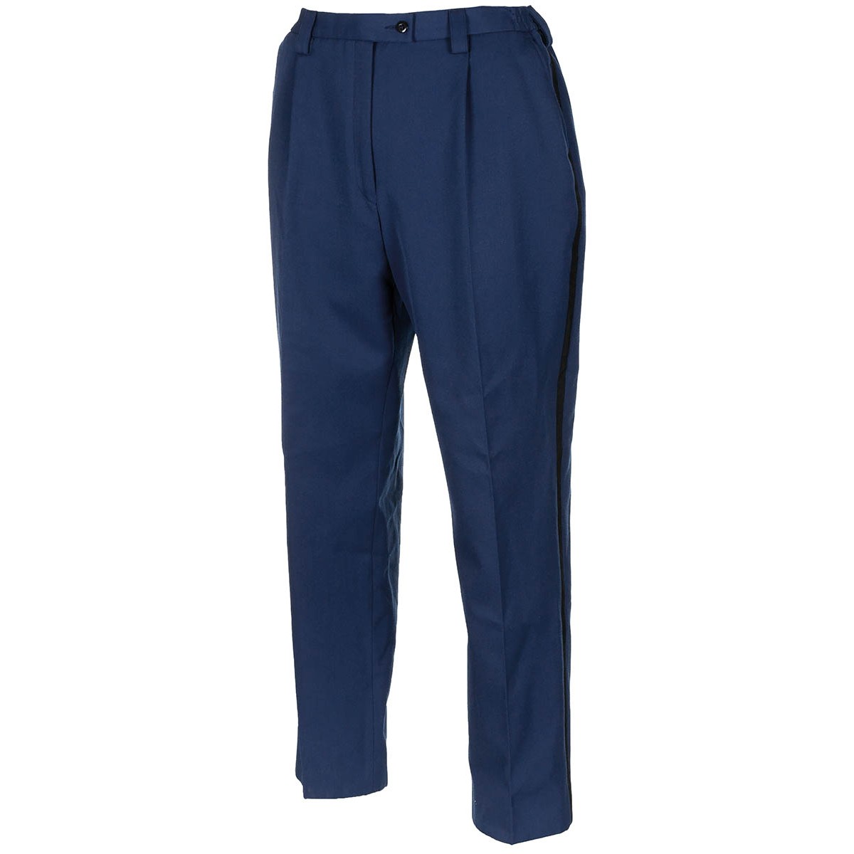 Dames/Heren Nederlandse politie lange broek BLAUW, met ZWARTE bies - 45% wol - meerdere maten