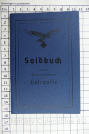 Wo2 Duits Luftwaffe Soldbuch - 15 x 10,5 cm - replica