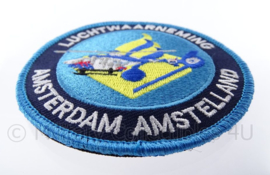 Nederlandse Politie Luchtwaarneming Amsterdam Amstelland embleem - met klittenband - diameter 9 cm