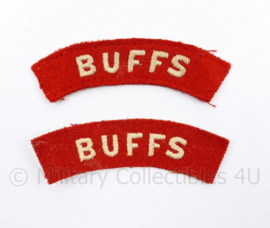 WO2 Brits paar shoulder titles BUFFS - 9,5 x 2,5 cm - origineel