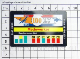 KLu Luchtmacht ID medewerker Open dagen Vliegbasis Volkel 2013 - afmeting 8,5 x 5,5 cm - origineel