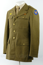 WO2 US Army Air Force Corporal Class A jacket april 1941 met medal bar - maat 37L = NL maat 47 Long - origineel