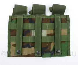 US Army Pouch Magazine M16A2 Triple Style 4070 Woodland camo - 26 x 21,5 cm - gebruikt - origineel