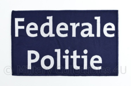 Belgische donkerblauwe Politie Police embleem rugstrook "Federale Politie"- met klittenband - 24,5 x 15 cm